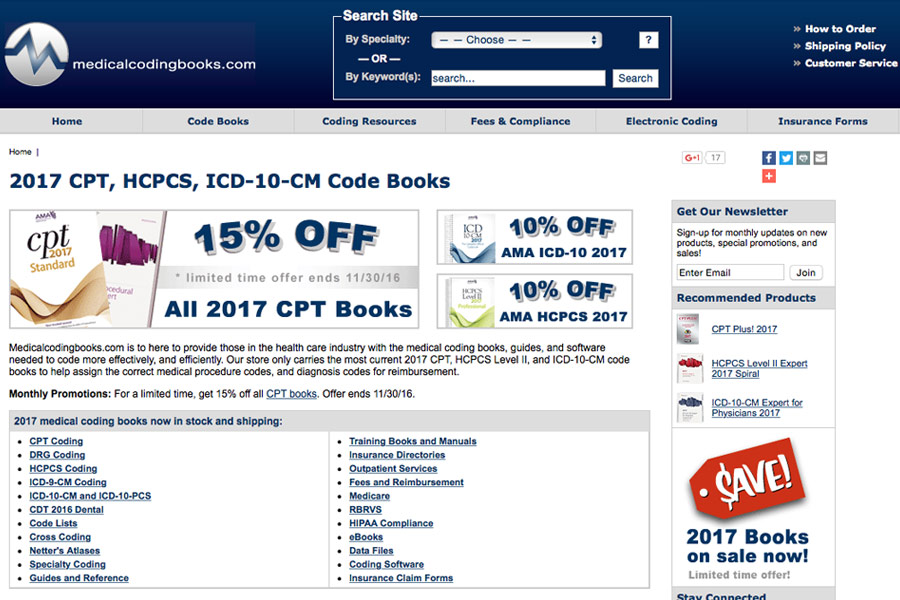 Medical Coding Books Website and Logo Design